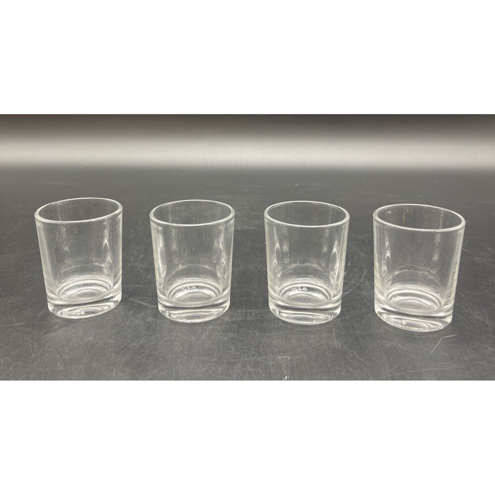 VTG ARC France Clear Shot Glass 2” Set Of‎ 4 EUC